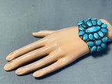 One Of The Best Ever Vintage Native American Navajo Turquoise Sterling Silver Bracelet-Nativo Arts