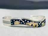 Fabulous dETAILED Cosmic Inlay Sterling Silver Bracelet-Nativo Arts