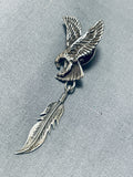 Marvelous Vintage Native American Navajo Sterling Silver Eagle Tie Pin-Nativo Arts