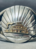 Pueblo Gold Vintage Native American Navajo Sterling Silver Bracelet Cuff-Nativo Arts