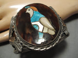One Of Best Vintage Native American Zuni Santo Domingo Turquoise Sterling Silver Bird Bracelet-Nativo Arts