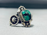 Dramatic Native American Navajo Frogskin Turquoise Sterling Silver Ring-Nativo Arts