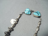 Unprecedented Vintage Native American Navajo Orville Tsinnie Turquoise Sterling Silver Necklace-Nativo Arts
