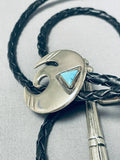 Amazing Native American Navajo Turquoise Sterling Silver Bolo-Nativo Arts