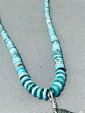 Phenomenal Native American Zuni Colossal Turquoise Carved Leaf Heishi Necklace-Nativo Arts