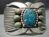 Incredible Vintage Native American Navajo Mountain & Royston Turquoise Sterling Silver Bracelet-Nativo Arts