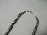 Incredible Vintage Native American Navajo Turquoise Sterling Silver Bead Necklace Old-Nativo Arts
