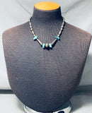 Exceptional Vintage Native American Navajo Kingman Turquoise Sterling Silver Necklace-Nativo Arts
