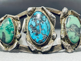 Important Vintage Native American Navajo Turquoise Sterling Silver Bracelet-Nativo Arts