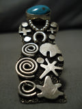 Important One Best Vintage Native American Navajo Turquoise Sterling Silver Ring-Nativo Arts
