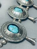 346 Grams Vintage Native American Navajo Bearconcho Sterling Silver Squash Blossom Necklace-Nativo Arts