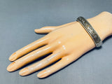 Fabulous Vintage Native American Navajo Sterling Silver And 12kgf Storyteller Bracelet Signed-Nativo Arts