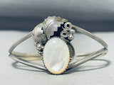 Marvelous Vintage Native American Navajo Mother Of Pearl Sterling Silver Bracelet-Nativo Arts
