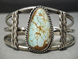 Opulent Natural #8 Turquoise Vintage Native American Navajo Sterling Silver Bracelet Old-Nativo Arts