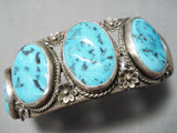 Impressive Vintage Native American Navajo Sleeping Beauty Turquoise Sterling Silver Bracelet Old-Nativo Arts