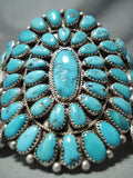 Justin Wilson Huge Vintage Native American Navajo Turquoise Sterling Silver Bracelet-Nativo Arts