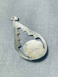 Marvelous Vintage Native American Navajo Morenci Turquoise Sterling Silver Pendant-Nativo Arts
