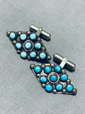 Authentic Very Rare Vintage Native American Zuni Turquoise Sterling Silver Cufflinks-Nativo Arts