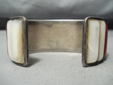 Bobby Begay 1975 Vintage Native American Navajo Turquoise Sterling Silver Inlay Bracelet Old-Nativo Arts