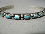 Sky Blue Vintage Native American Navajo Sterling Silver Bracelet Cuff Old-Nativo Arts