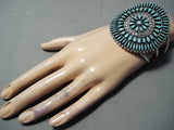 Huge Vintage Native American Navajo Teardrop Turquoise Sterling Silver Bracelet Cuff-Nativo Arts