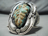 Huge Hand Carved Vintage Native American Navajo Royston Turquoise Sterling Silver Bracelet-Nativo Arts