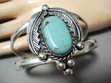 Tremendous Vintage Native American Navajo Blue Diamond Turquoise Sterling Silver Bracelet Old-Nativo Arts