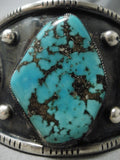 Museum Vintage Native American Navajo Morenci Turquoise Sterling Silver Bracelet Old-Nativo Arts