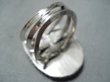 Enormous Earth Blue Turquoise Vintage Native American Navajo Sterling Silver Ring-Nativo Arts