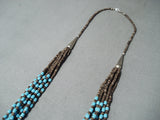 Tremendous Navajo Turquoise Sterling Silver Necklace Native American-Nativo Arts