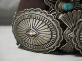 Highly Rare Vintage Native American Navajo Gary Reeves Turquoise Sterling Silver Concho Belt Old-Nativo Arts