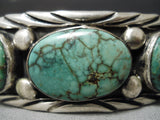 For Large Wrist Vintage Native American Navajo Royston Turquoise Sterling Silver Bracelet Old-Nativo Arts