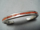 Dramatic Zuni Coral Sterling Silver Bracelet Native American-Nativo Arts