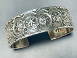 One Of The Most Intricate Vintage Native American Navajo All Sterling Silver Bracelet-Nativo Arts