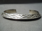 Detailed! Native American Sterling Silver Stamped Bracelet Cuff-Nativo Arts