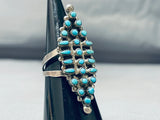Fantastic Vintage Native American Zuni Blue Gem Turquoise Sterling Silver Ring-Nativo Arts