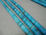 One Of The Best Vintage Santo Domingo Native American Navajo Turquoise Heishi Necklace Old-Nativo Arts