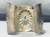 Powerful Hand Tooled Massive Vintage Native American Navajo Concho Sterling Silver Bracelet-Nativo Arts