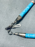 Authentic Thomas Singer Vintage Native American Navajo Turquoise Sterling Silver Necklace-Nativo Arts