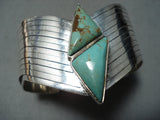 Spectacular Vintage Native American Navajo Royston Turquoise Sterling Silver Bracelet Old-Nativo Arts