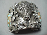 210 Gram Monster Buffalo #8 Turquoise Native American Sterling Silver Bracelet-Nativo Arts