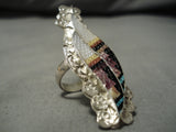 Tremendous Vintage Zuni Native American Turquoise Inlay Eldred Martinez Ring-Nativo Arts