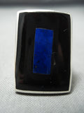 Fabulous Zuni Lapis Sterling Silver Ring Native American-Nativo Arts