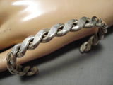 Exquisite Vintage Navajo Twisted Rope Sterling Silver Native American Bracelet-Nativo Arts