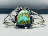 One Of The Most Vivid Royston Turquoise Vintage Native American Navajo Sterling Silver Bracelet-Nativo Arts