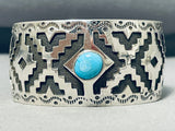 Super Intricate Native American Navajo Turquoise Sterling Silver Bracelet-Nativo Arts