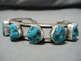 Amazing Vintage Native American Navajo Turquoise Nuggets Goodie Sterling Silver Bracelet-Nativo Arts