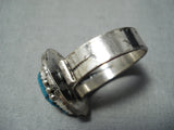 Stunning Vintage Native American Navajo Spiderweb Turquoise Sterling Silver Ring Old-Nativo Arts