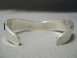 Native American Important Tommy Jackson Turquoise Vintage Sterling Silver Wave Bracelet-Nativo Arts
