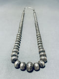 One Of The Best Longer Vintage Native American Navajo Sterling Silver Necklace-Nativo Arts